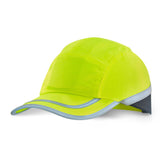 Hi Vis Safety Baseball Cap with Retro Reflective Tape - Yellow